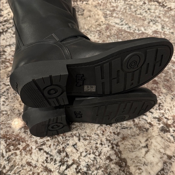Coach Black Over the Knee Boots with Buckles - Picture 4 of 4